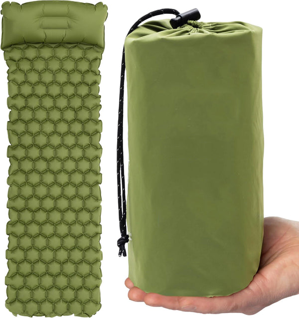 Daolar Camping Sleeping Mat, Air Mattress Ultra lett oppblåsbart luftmadrass med integrert putte, Super Light, En manns luftmadrass egnet til utelukkende camping